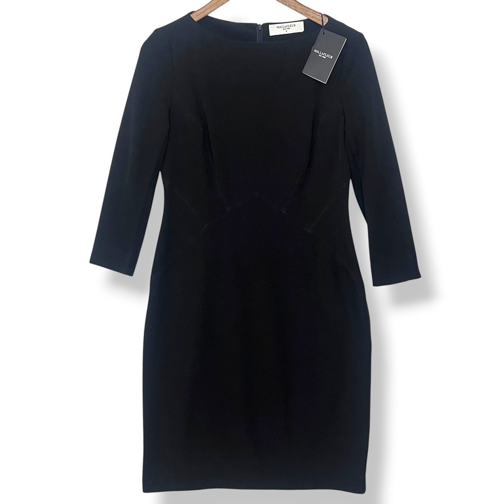 NEW MM. LaFleur Angela Dress 6‎ Black Sheath Event Little Black LBD Minimal Goth
